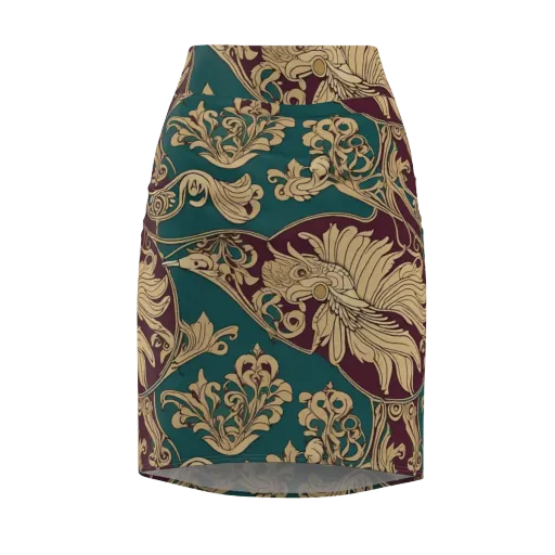 Peacock Reliquary on a Pencil Skirt