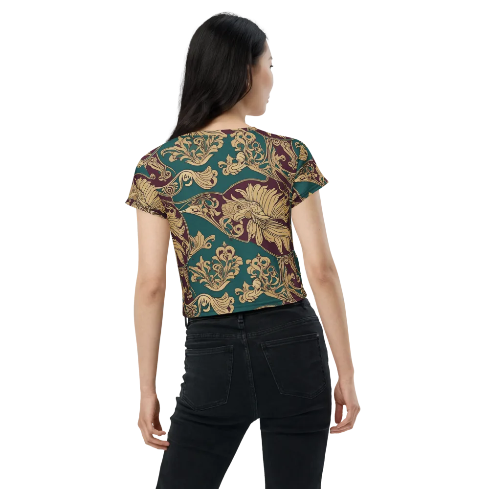 Peacock Reliquary on Crop Tee — Back