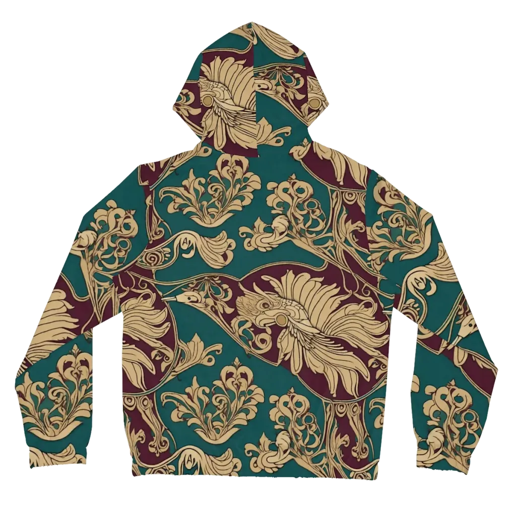 Peacock Reliquary on Women's Full-Zip Hoodie — Back