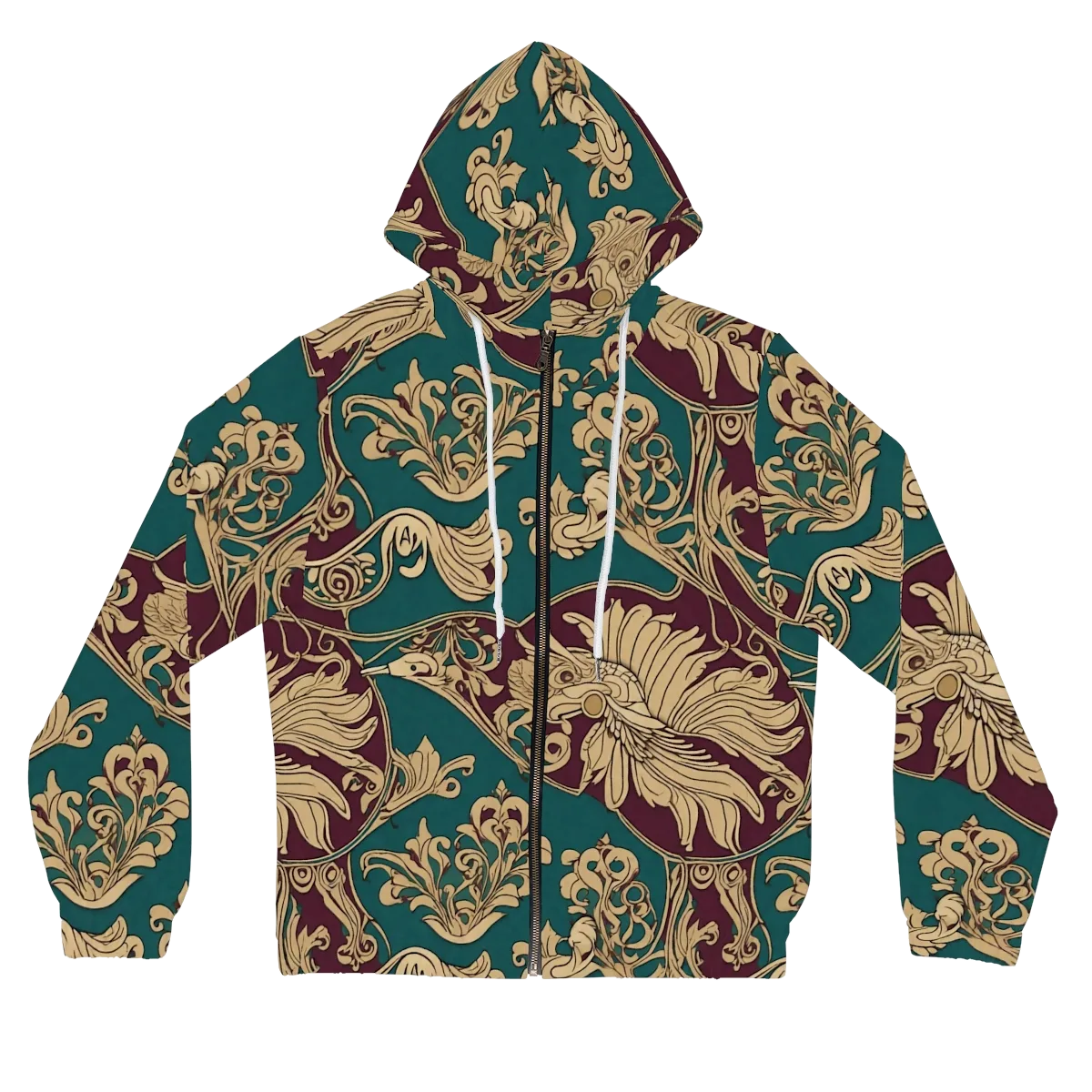 Peacock Reliquary on Women's Full-Zip Hoodie — Front