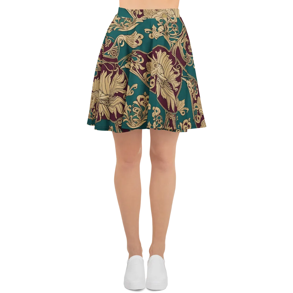 Peacock Reliquary on Skater Skirt — Front