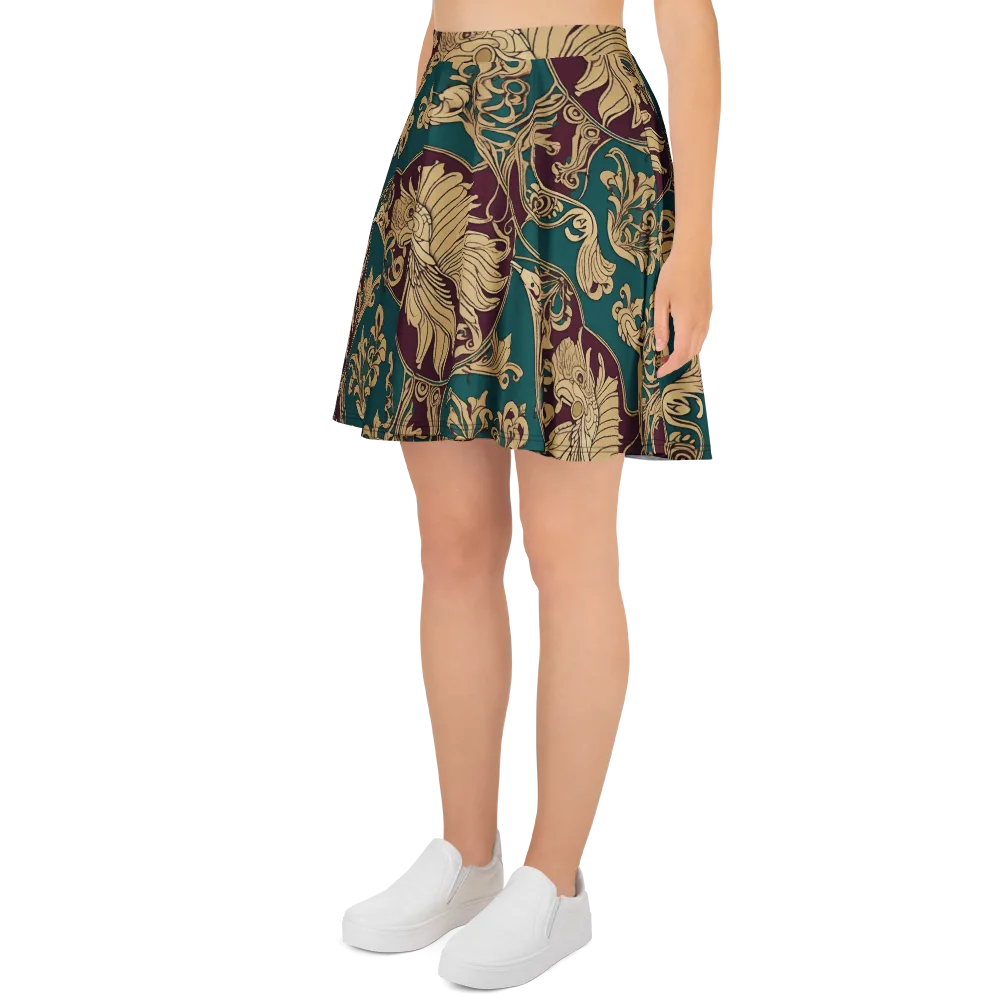 Peacock Reliquary on Skater Skirt — Left