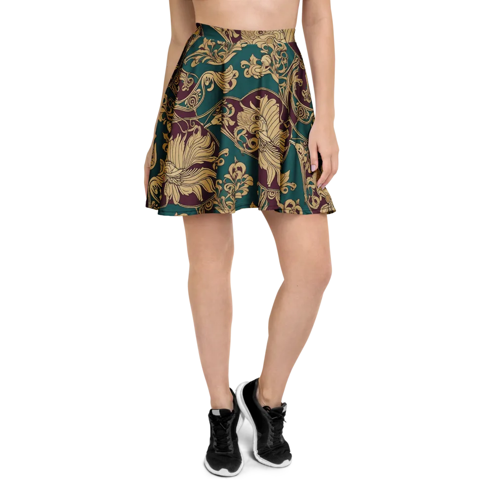 Peacock Reliquary on Skater Skirt — Front