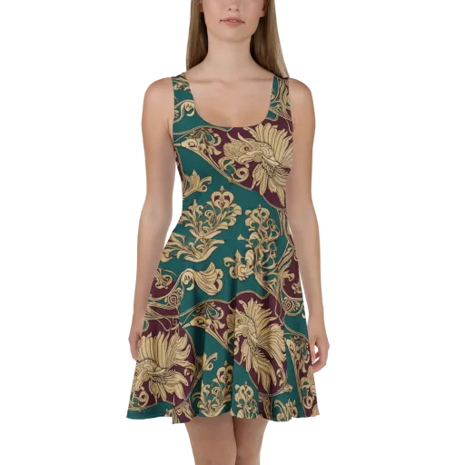 Peacock Reliquary on a Skater Dress