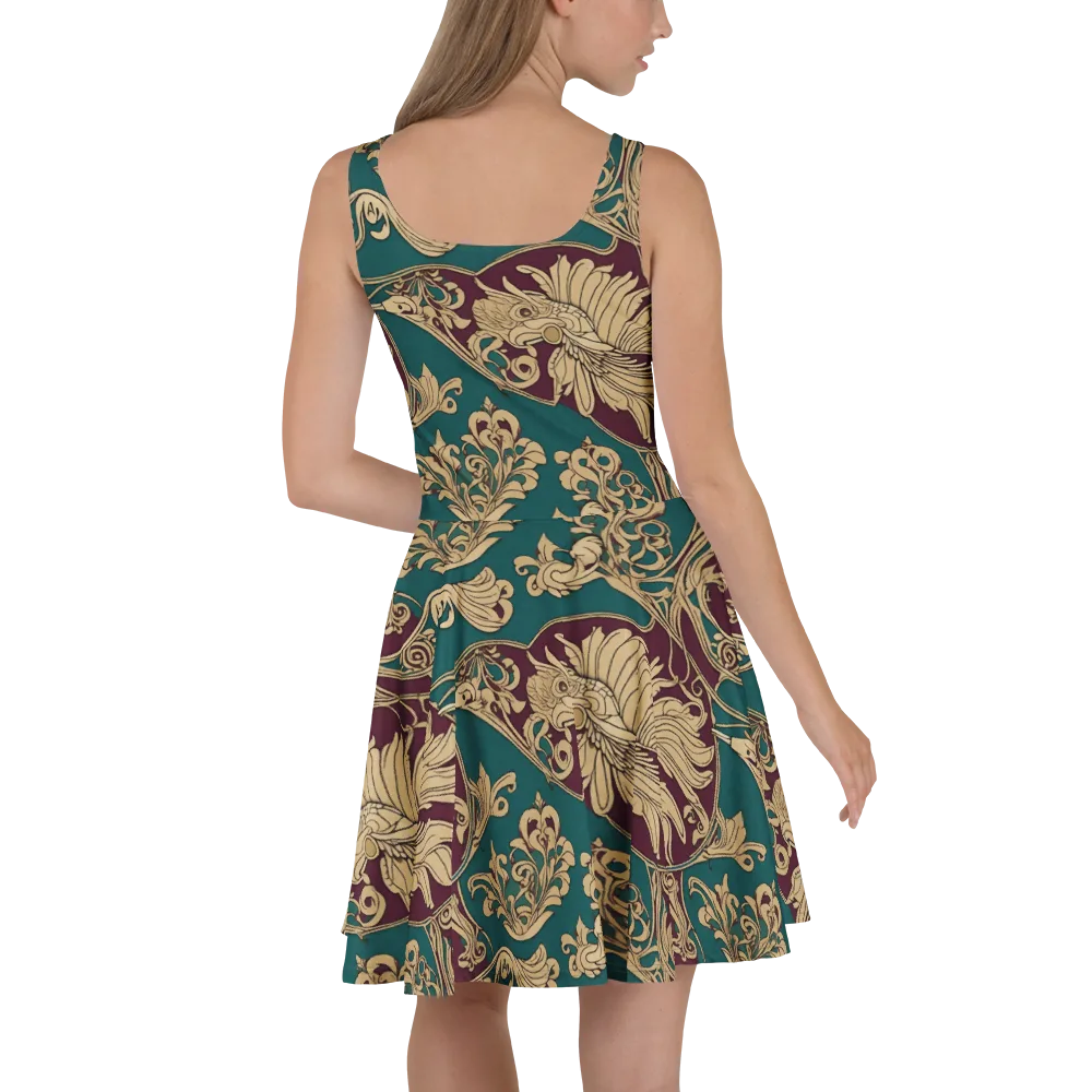 Peacock Reliquary on Skater Dress — Back