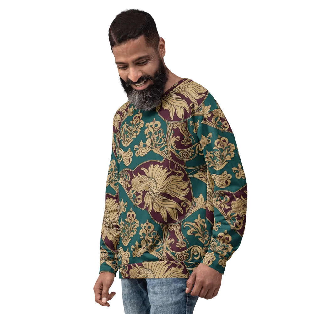 Peacock Reliquary on Sweatshirt — Left Front