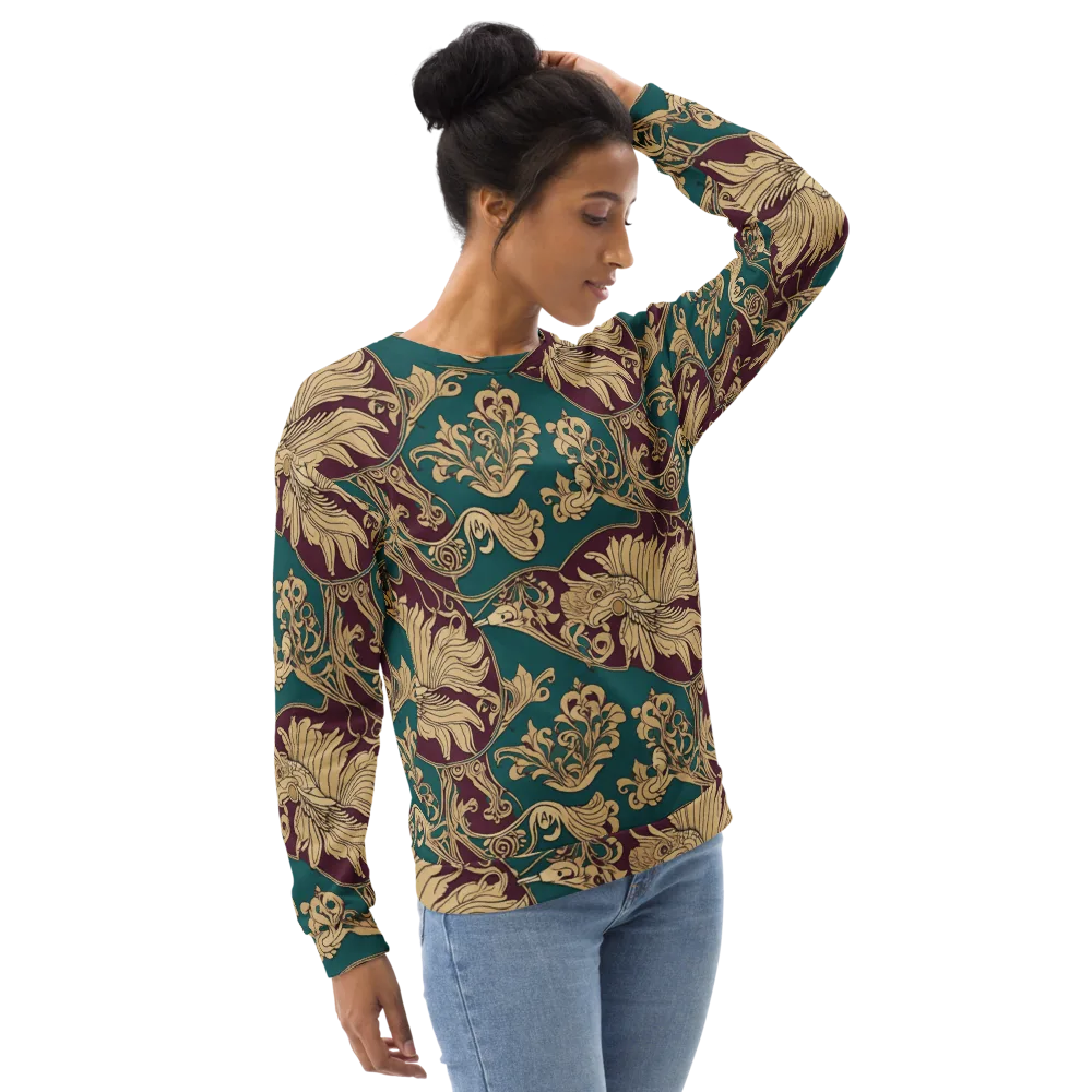Peacock Reliquary on Sweatshirt — Right Front