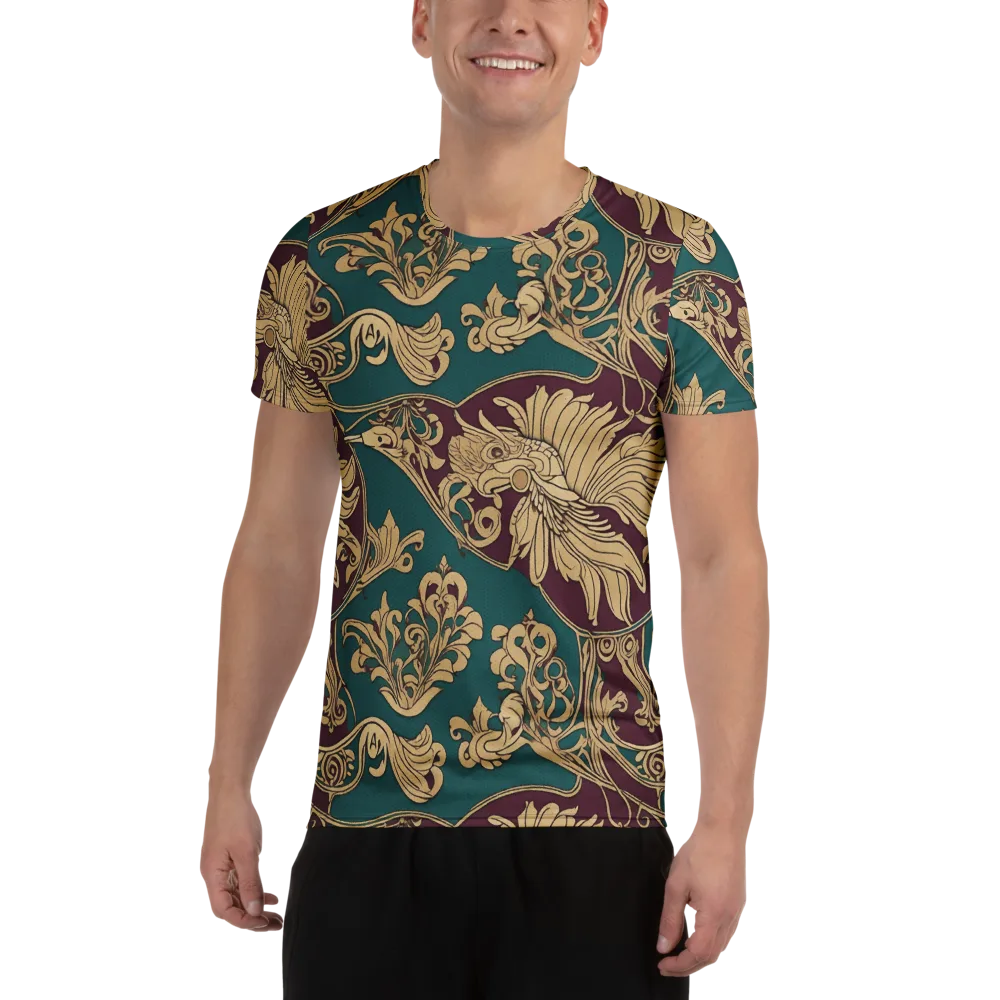 Peacock Reliquary on Men's Athletic T-Shirt — Front
