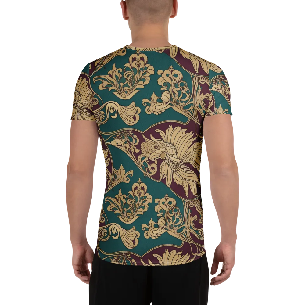 Peacock Reliquary on Men's Athletic T-Shirt — Back