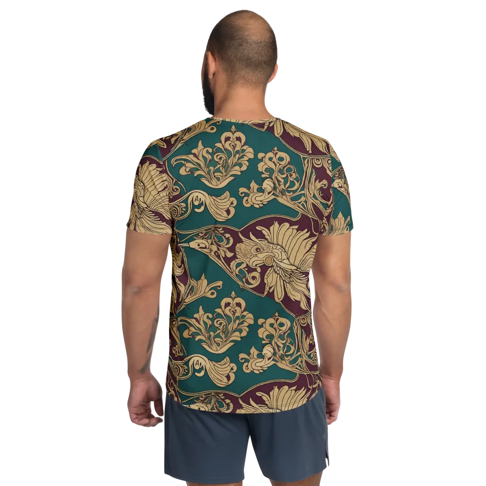 Peacock Reliquary on Men's Athletic T-Shirt — Back