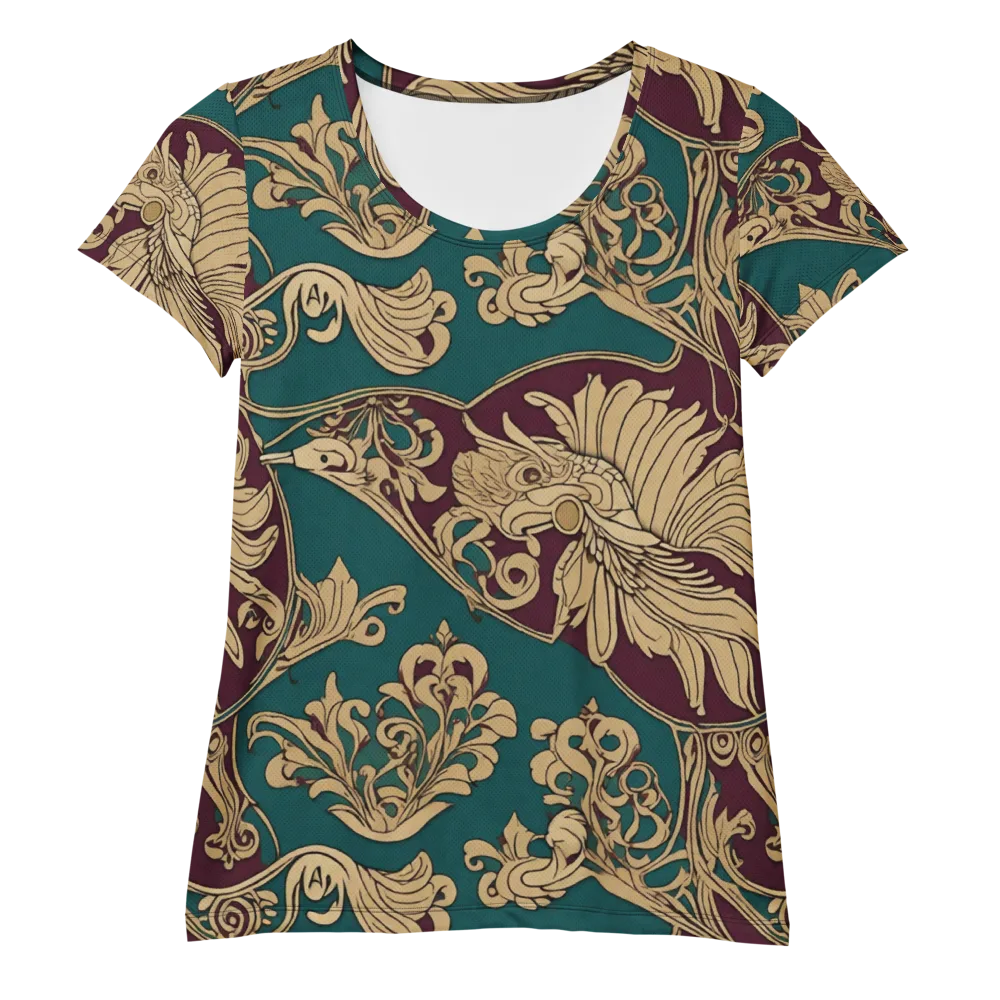 Peacock Reliquary on Women's Athletic T-Shirt — Front