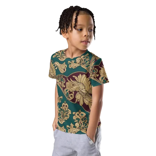 Peacock Reliquary on a Kids Crew Neck T-Shirt