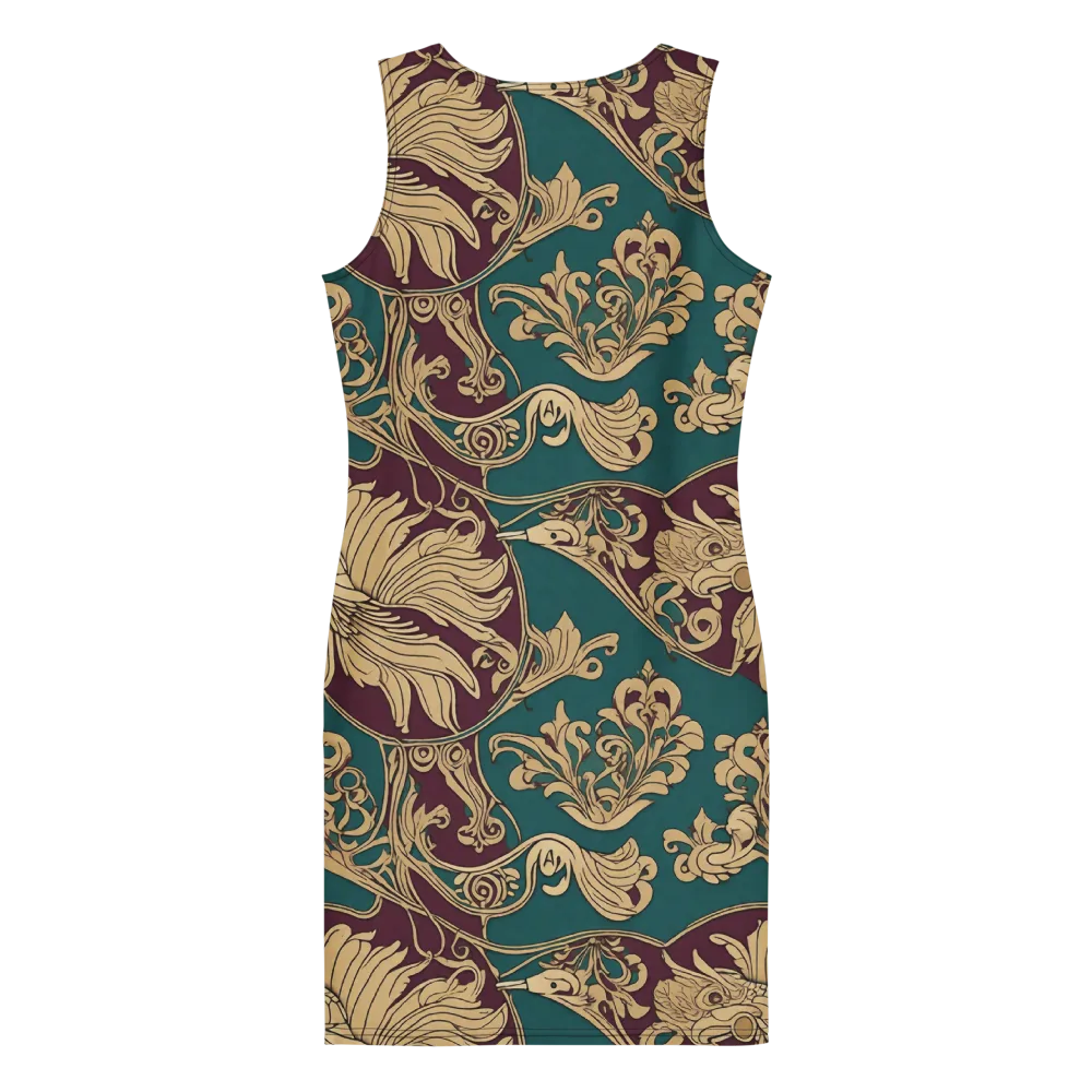 Peacock Reliquary on Bodycon Dress — Back