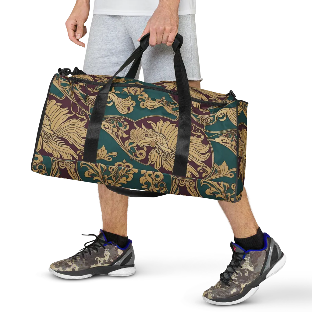 Peacock Reliquary on Duffle Bag — Front