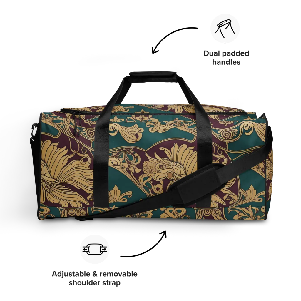 Peacock Reliquary on Duffle Bag — Front