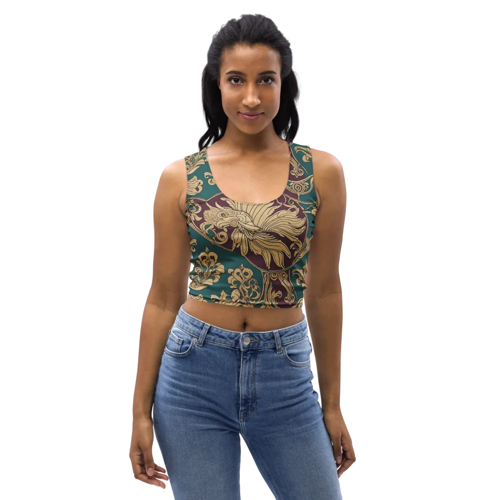 Peacock Reliquary on Crop Top — Front