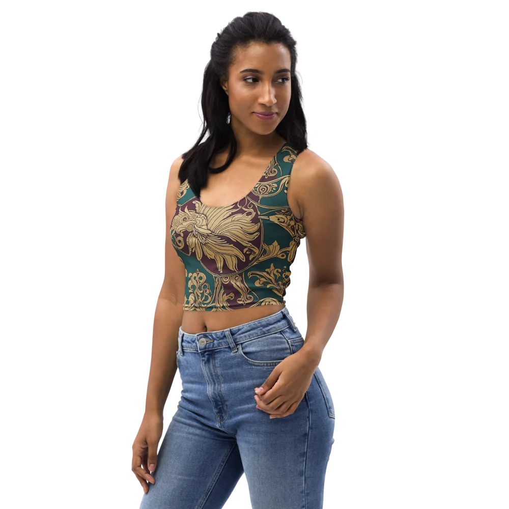 Peacock Reliquary on Crop Top — Left Front