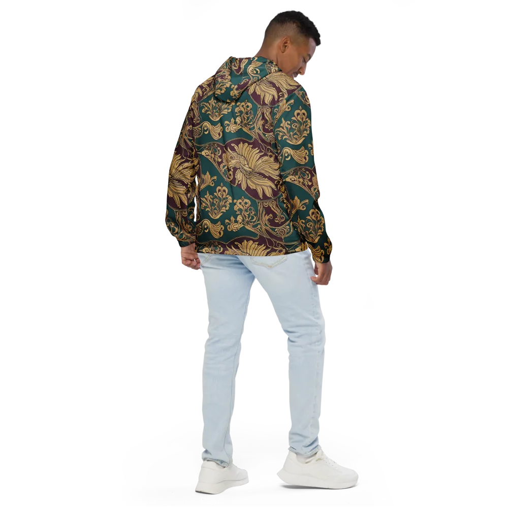 Peacock Reliquary on Men's Windbreaker — Back