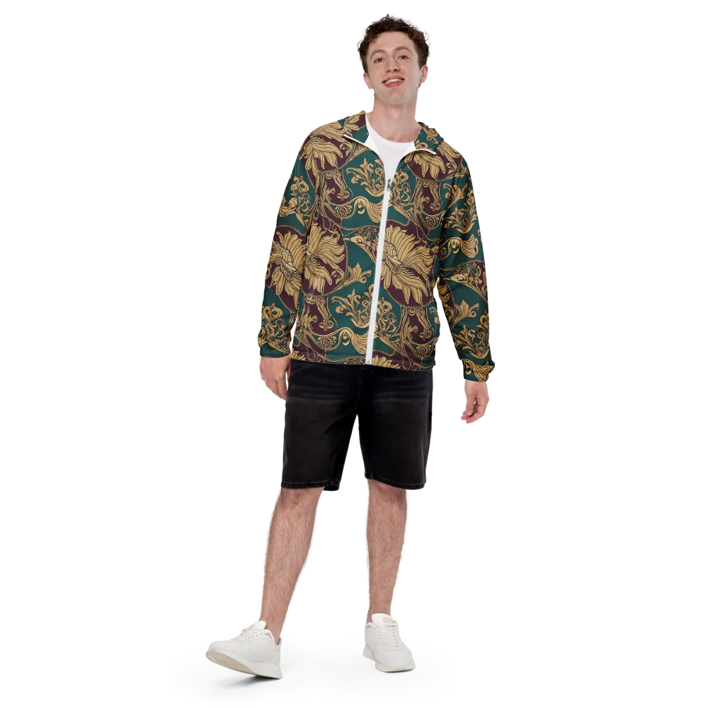 Peacock Reliquary on Men's Windbreaker — Front