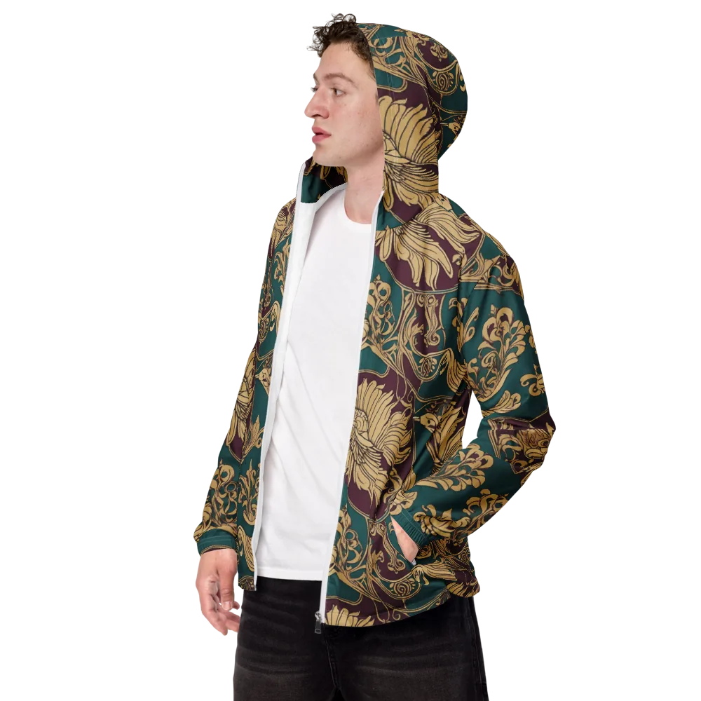 Peacock Reliquary on Men's Windbreaker — Left Front