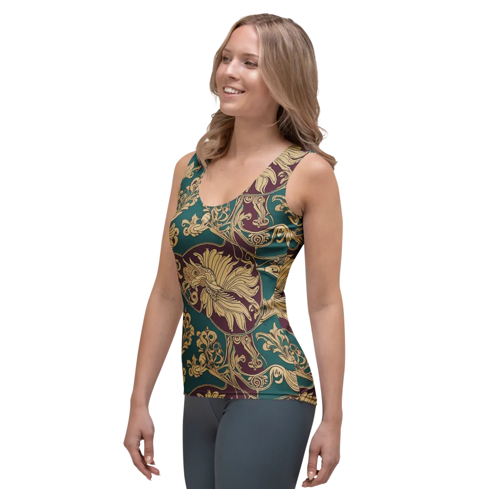 Peacock Reliquary on Women's Tank Top — Left Front