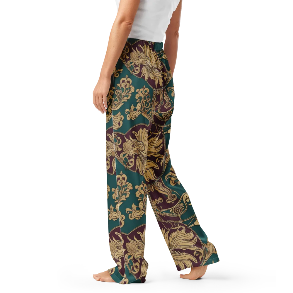 Peacock Reliquary on Women's Pajama Pants — Left