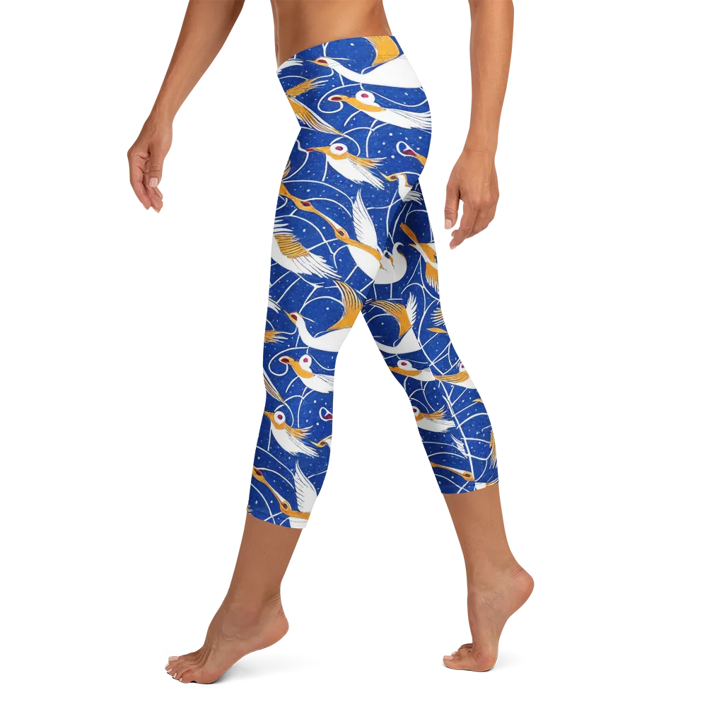 Saffron Flight on Capri Leggings — Left