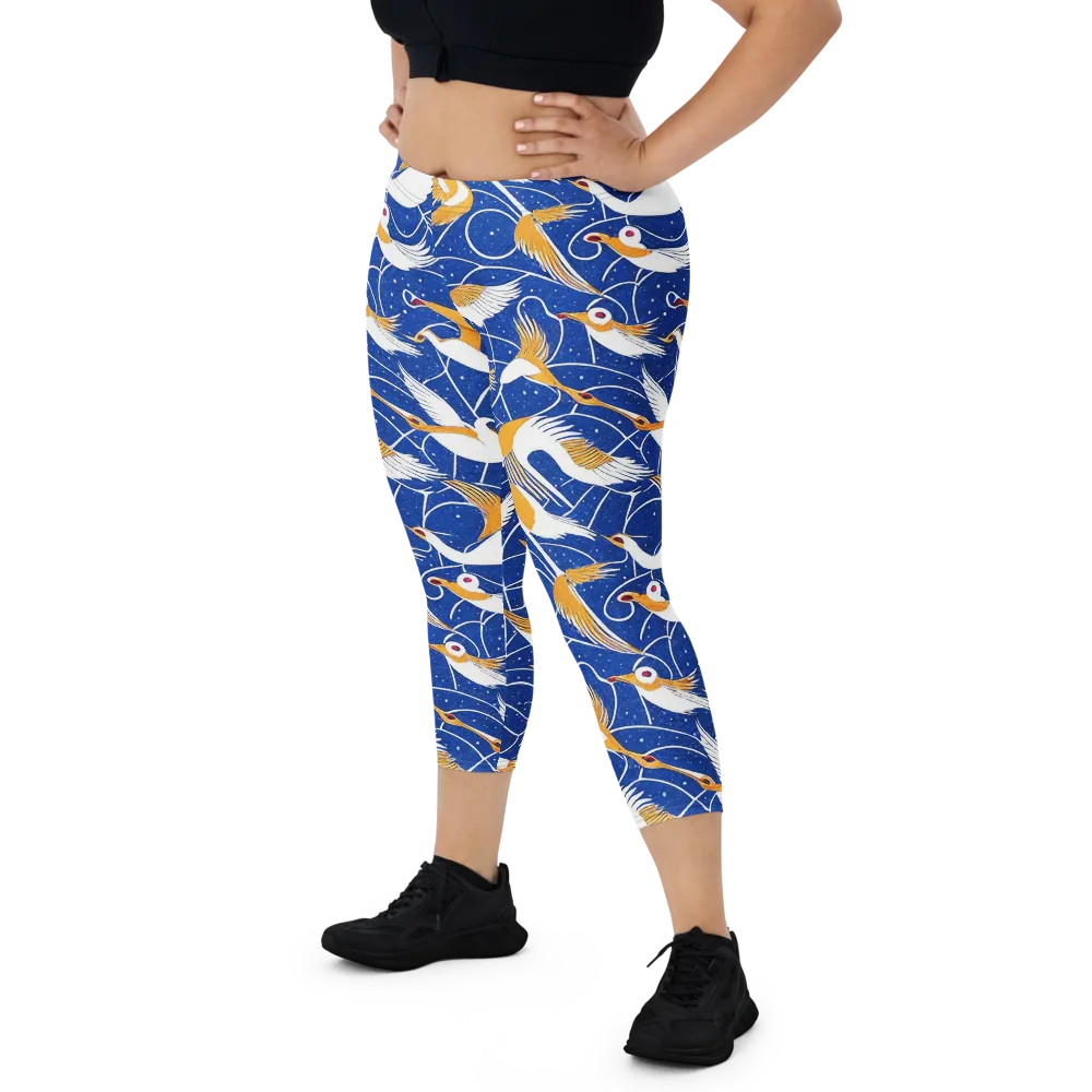 Saffron Flight on Capri Leggings — Front