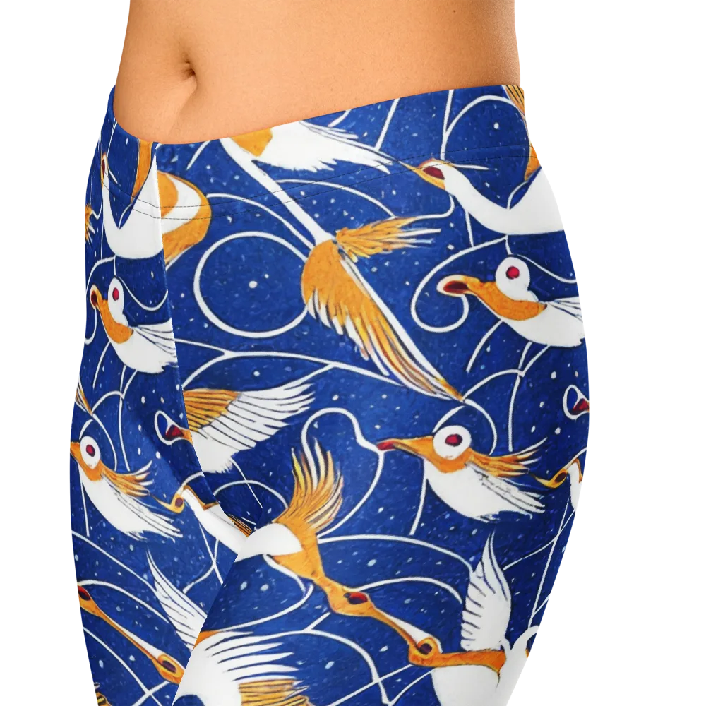 Saffron Flight on Capri Leggings — Zoomed-in