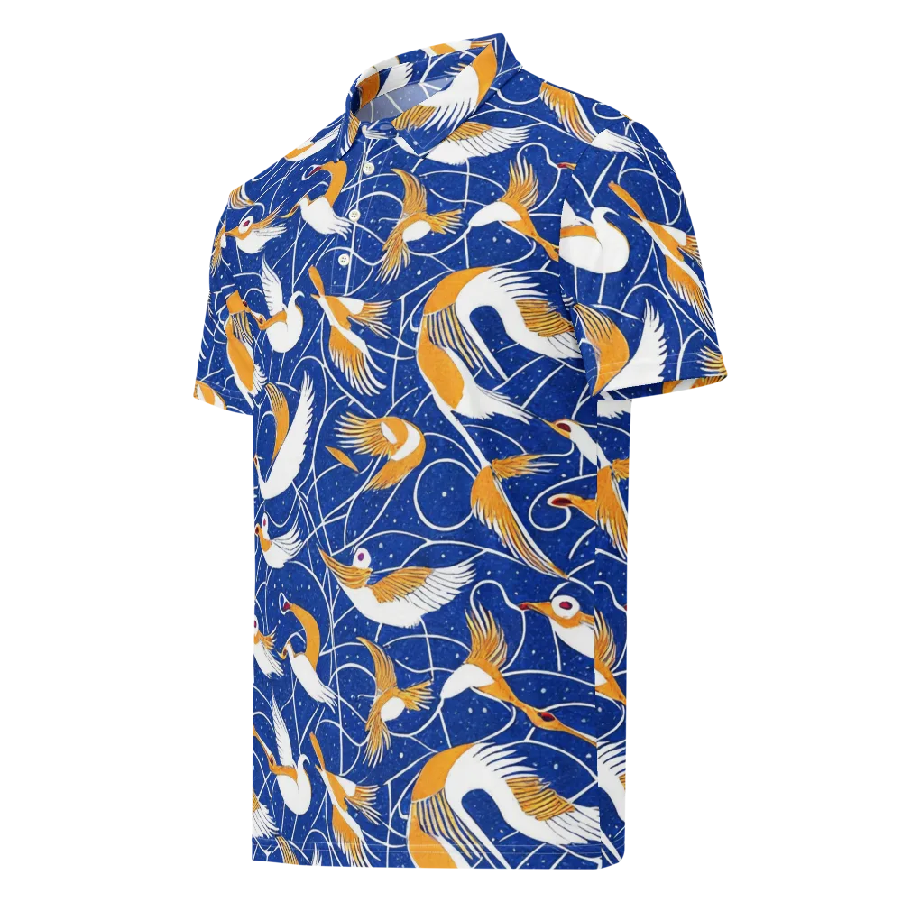 Saffron Flight on Men's Slim Fit Polo Shirt — Left Front