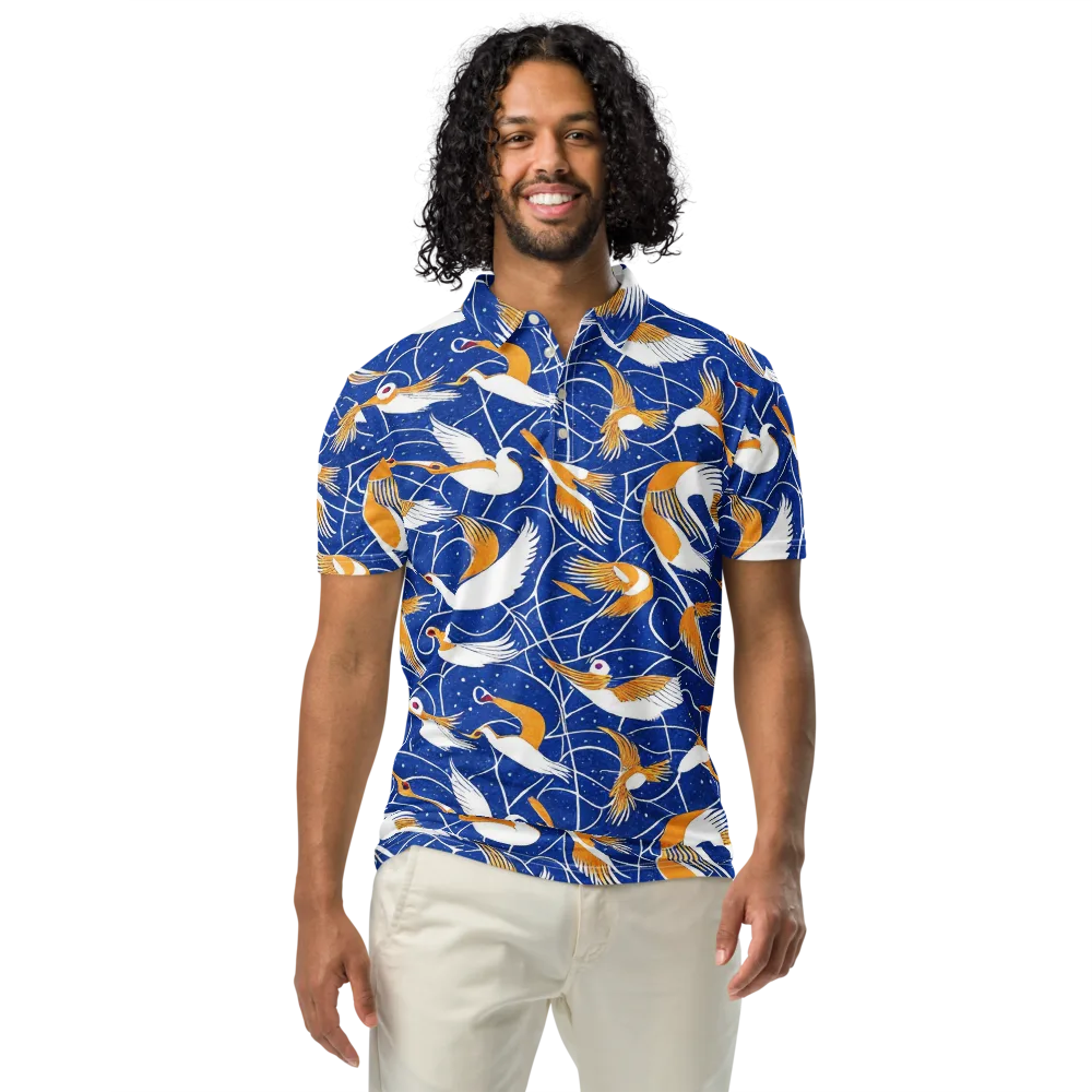 Saffron Flight on Men's Slim Fit Polo Shirt — Front