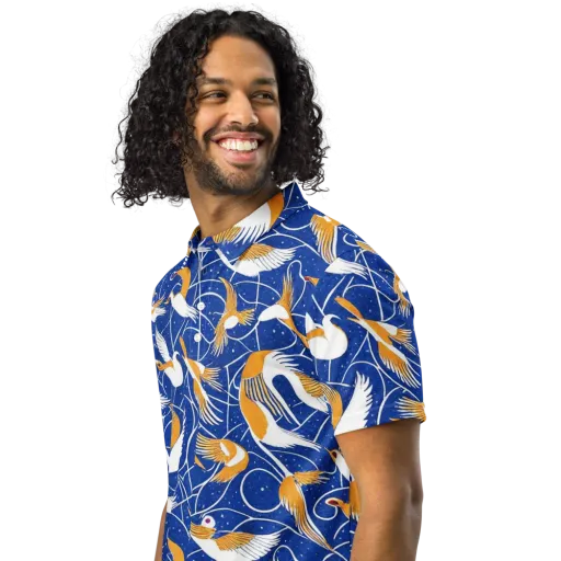 Saffron Flight on a Men's Slim Fit Polo Shirt