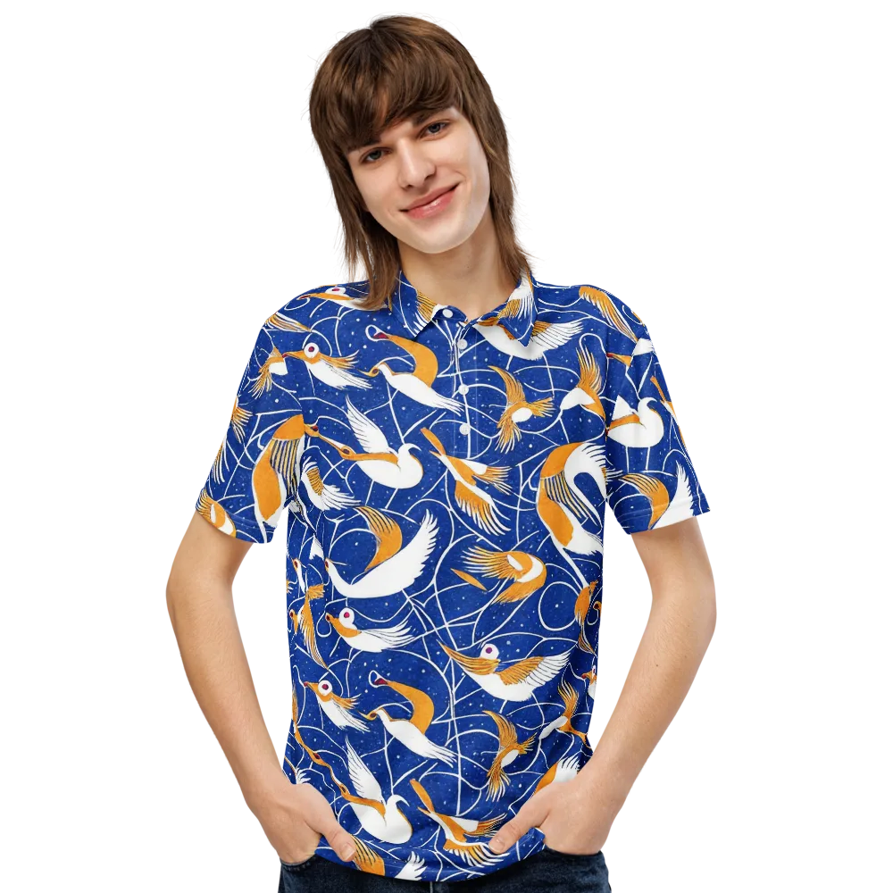 Saffron Flight on Men's Slim Fit Polo Shirt — Front