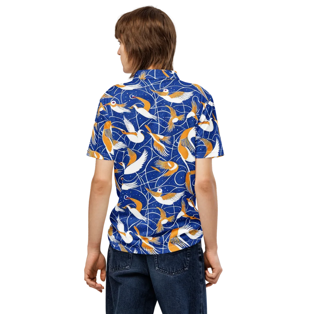 Saffron Flight on Men's Slim Fit Polo Shirt — Back