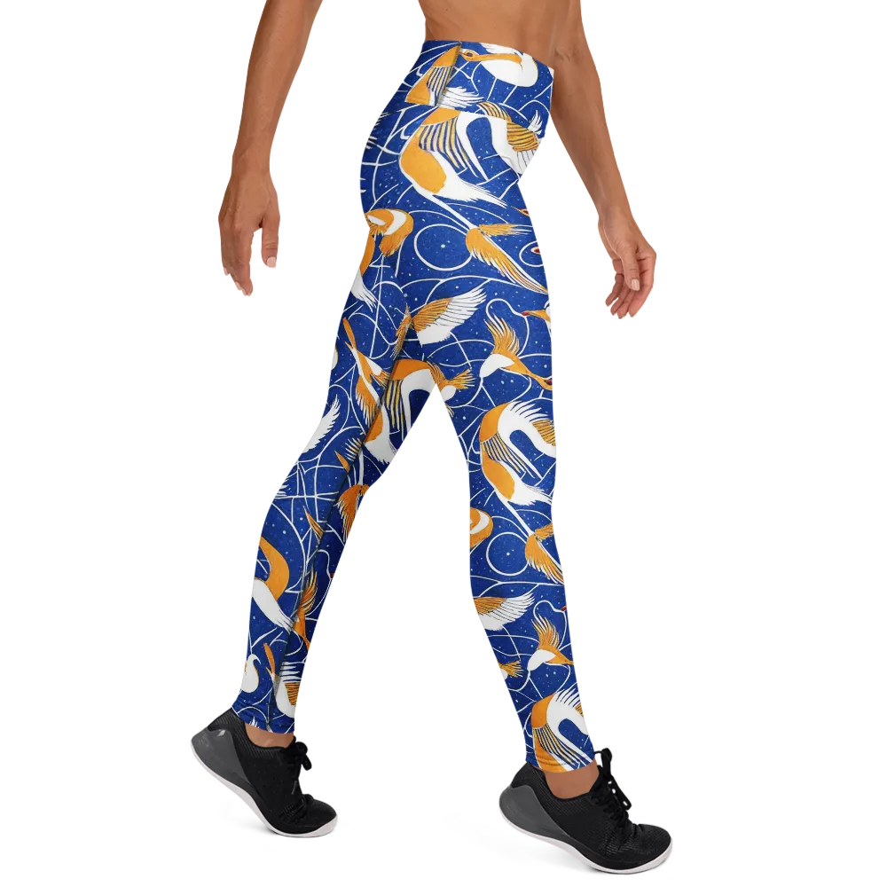 Saffron Flight on Yoga Leggings — Right
