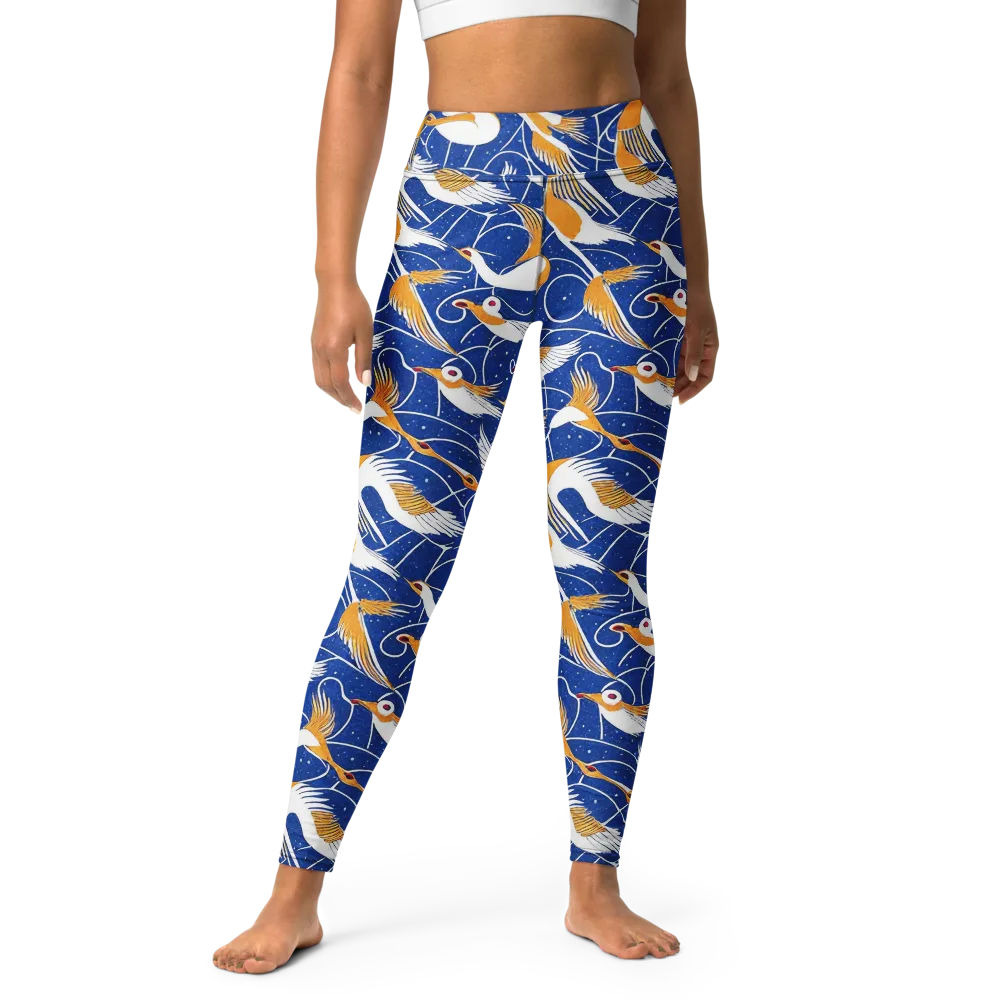 Saffron Flight on Yoga Leggings — Front