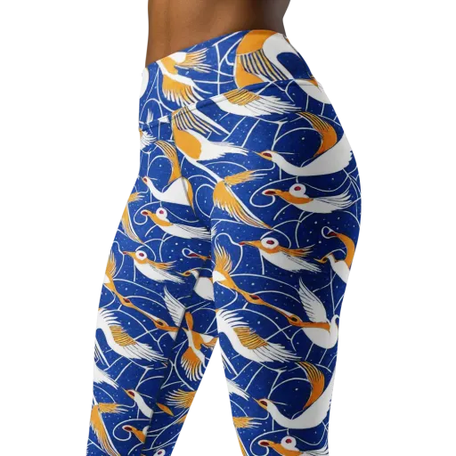 Saffron Flight on a Yoga Leggings