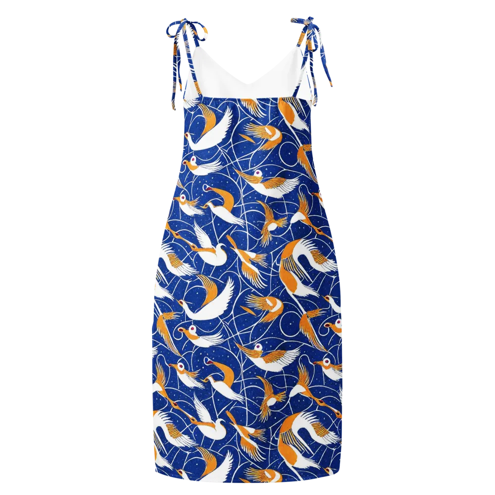 Saffron Flight on Slip Dress — Back