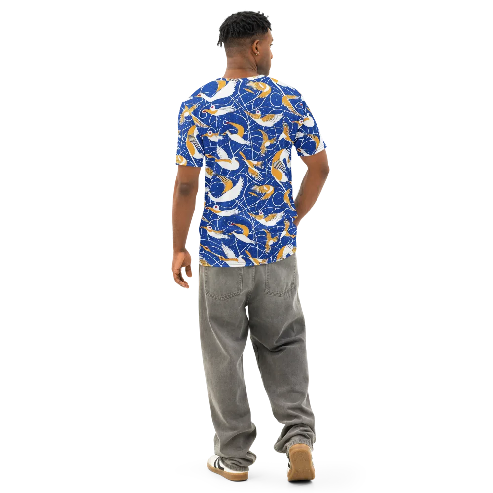 Saffron Flight on Men's Cotton Crew Neck T-Shirt — Back
