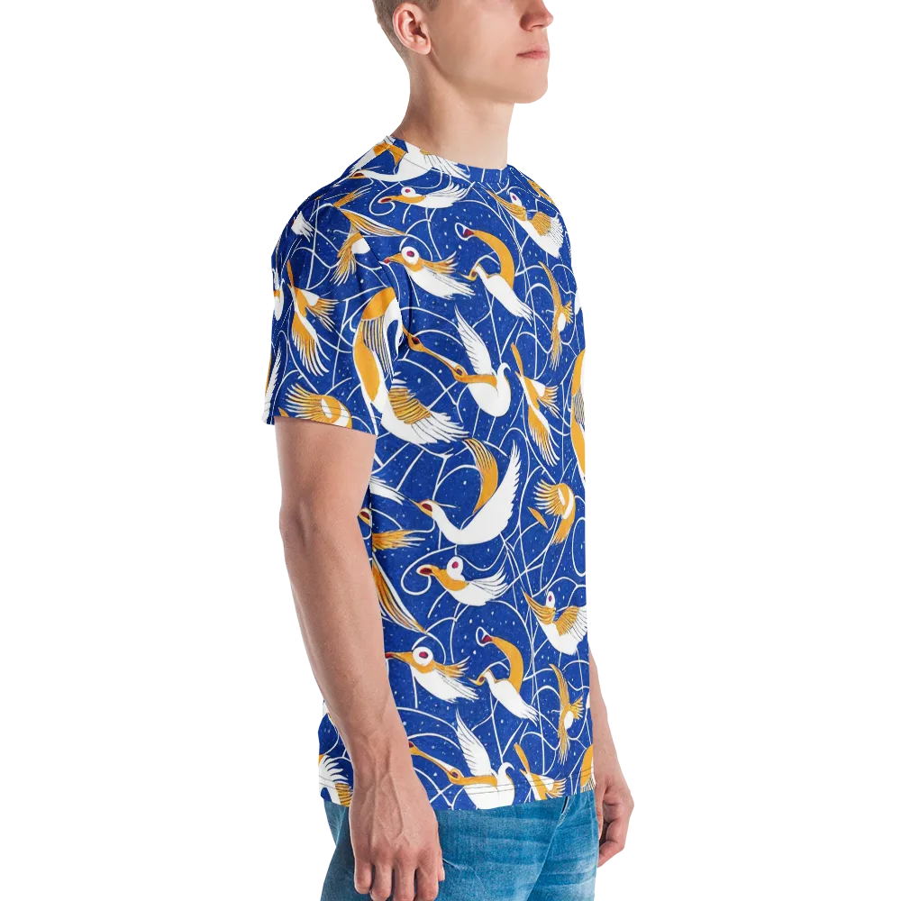 Saffron Flight on Men's Crew Neck T-Shirt — Right