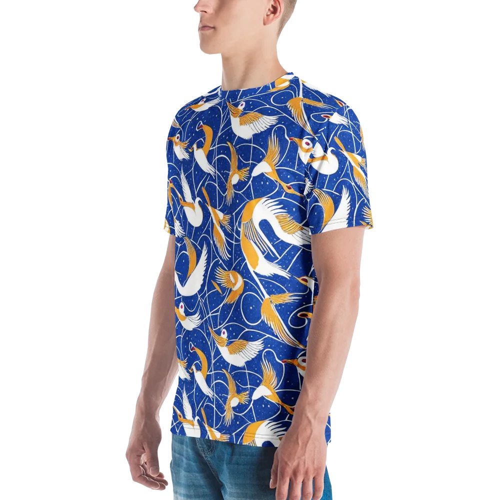 Saffron Flight on Men's Crew Neck T-Shirt — Left