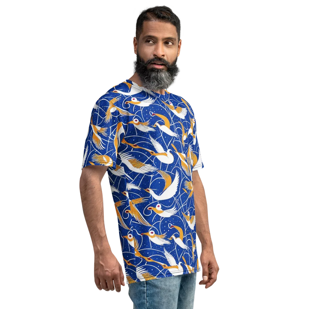 Saffron Flight on Men's Crew Neck T-Shirt — Right
