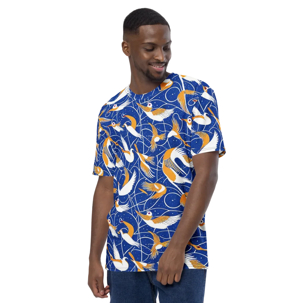 Saffron Flight on Men's Crew Neck T-Shirt — Left