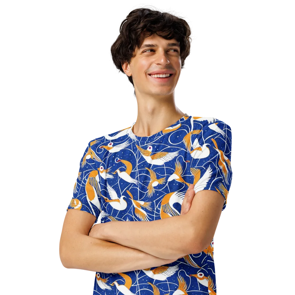 Saffron Flight on Men's Crew Neck T-Shirt — Left Front