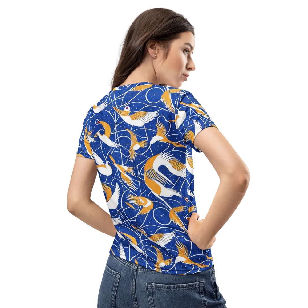 Saffron Flight on Women's Crew Neck T-Shirt — Back