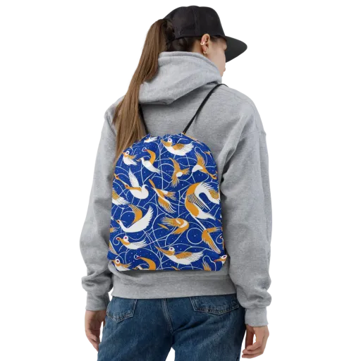 Saffron Flight on a Drawstring Bag