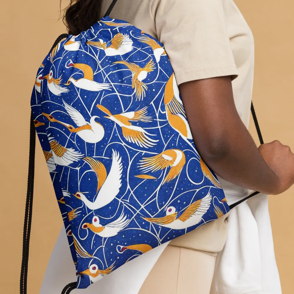 Saffron Flight on Drawstring Bag — Front