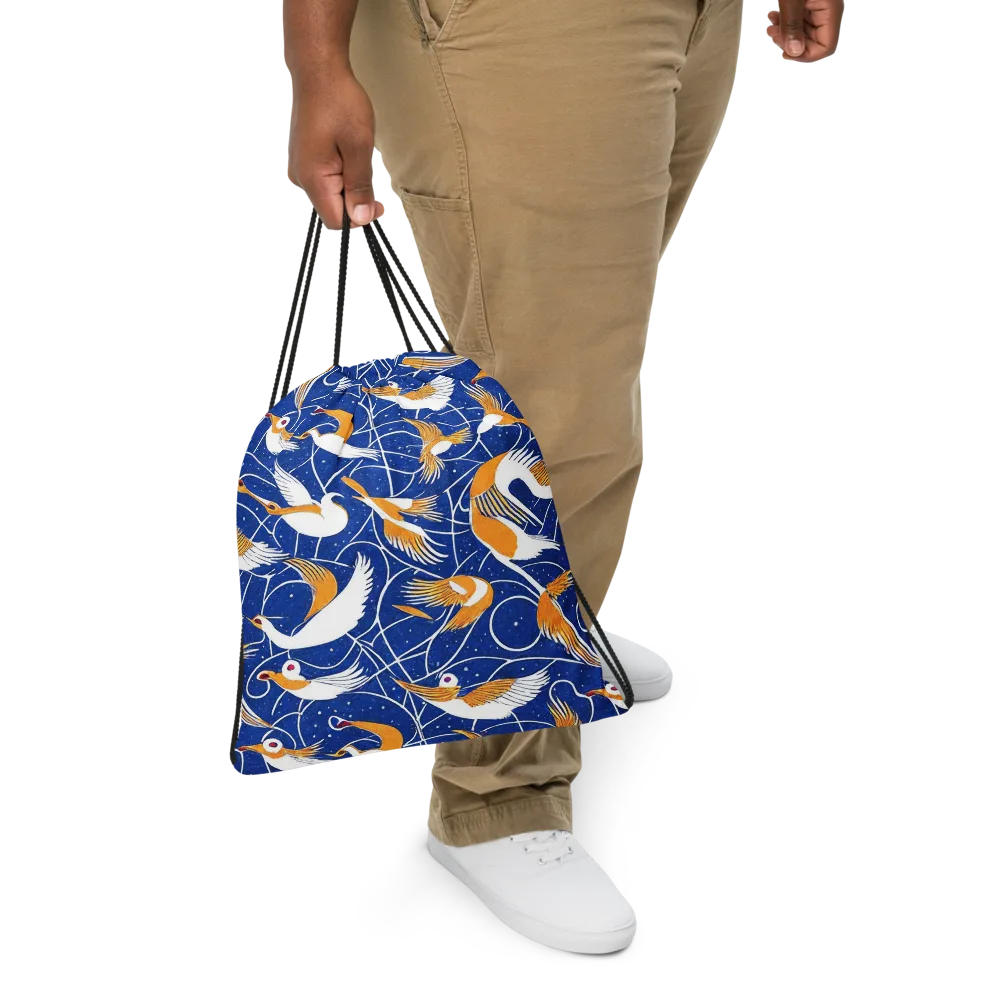 Saffron Flight on Drawstring Bag — Front