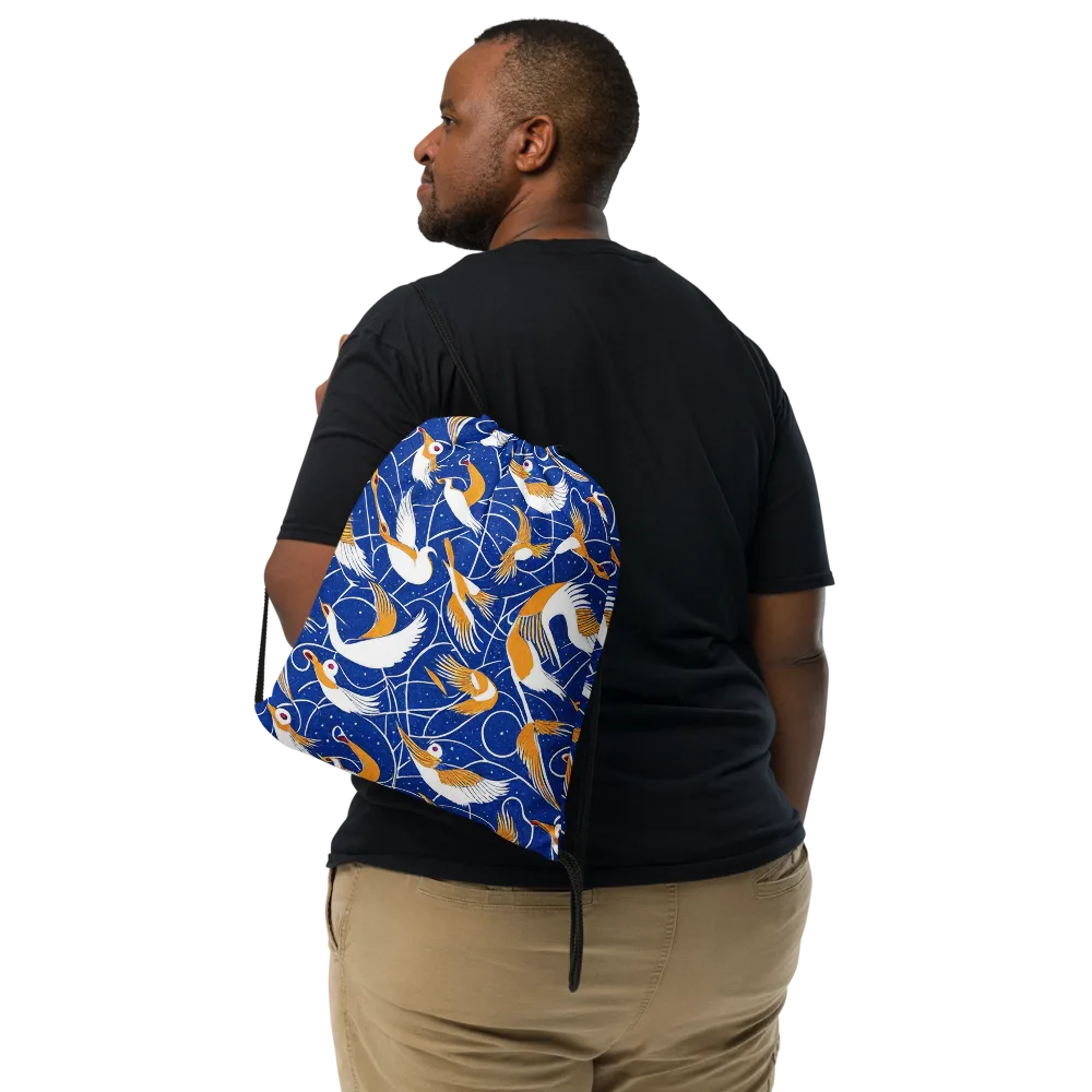 Saffron Flight on Drawstring Bag — Front