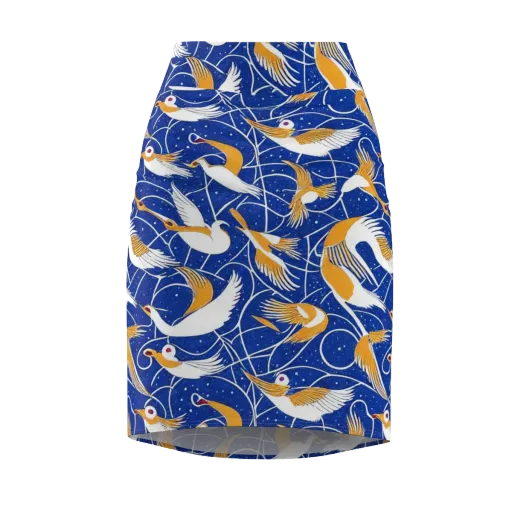 Saffron Flight on a Pencil Skirt